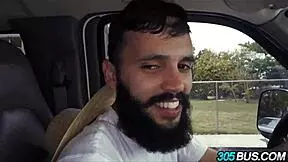 lunch lady gets fucked in the bus for cash 😏