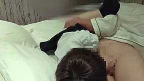 in cowgirl position, creampie makes cum drip from her pussy, seduced in maid uniform