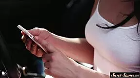 Classy stepdaughter in heels rides stepdad in taboo fantasy roleplay.