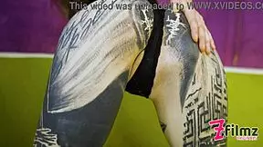 Alternative Hippie Tattooed Teen Stuffs Her Delicious Pussy