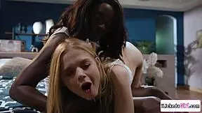 I watch ebony lesbian milfs lick my petite stepdaughter's pussy.