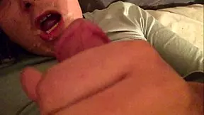 sexy bitch anal finger taking mouth full of cum playing with cum in mouth 😈