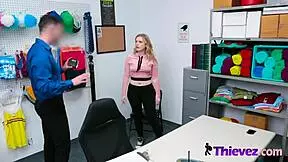 Hot Shoplifter Teen In Custody Blowjob