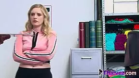 Hot Shoplifter Teen In Custody Blowjob