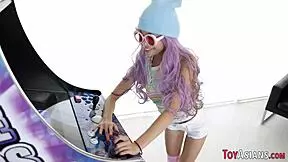 Little Asian Skank with Small 18+ Tits Rides Monster Cock