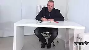 sweet girl tempted and poked by elderly instructor