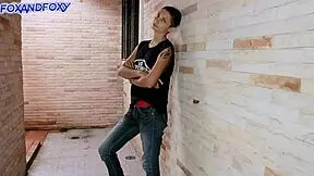 i can’t resist hot outdoor sex in public alley with her