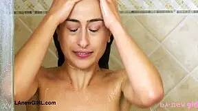 Gorgeous Brunette Model Took A Shower