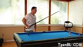 sweet darling teases chap with a juicy blowjob, savoring his hard shaft