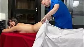 Asian college girl gets naked oil massage from tomie