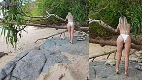 A milf has an affair with a photographer on the beach