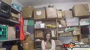 lovely brunette teen gets punished in the ass by the cop's rock hard cock in the shop.