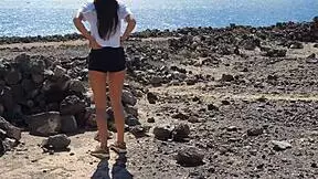 Public Pissing Teen 18+ Gives Risky Blowjob On Camping To Her Boyfriend