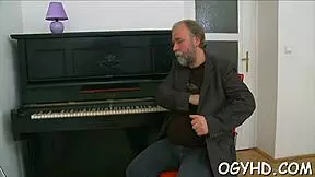 The Perverted J Gal With Small Tits Enjoys Sucking An Old Boner Before Getting Her Pussy Fucked Hard.