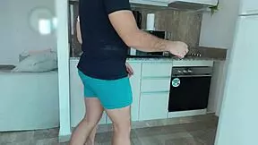 Latina Stepsister's Huge Ass Fucked Doggy In Kitchen Tight Chubby Contrast