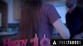 Pure Taboo! Teen Hazel Moore Caught With Stepdad's Dripping Creampie By Bff!