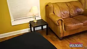 Exotic brunette cutie Monae gets pussy fucked in different positions.