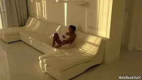 i'm watchin this black asian teen jumpin on a big red cock in the white room
