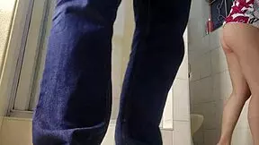 18 year sucks my cock while flashing her pussy upskirt no panties