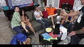 Gang Intensely Enjoys Freeuse Sex During Group Game - Cncmilf