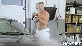 Stud licks and pounds sweet honey's succulent hairy beaver with sloppy blowjob.