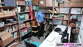 Shoplifting Teen Chooses Big Cock Over Dealing With Cops In The Office