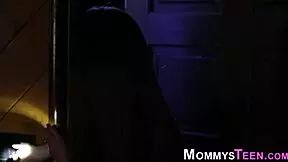 busty lesbian stepmom tries tribbing for the first time