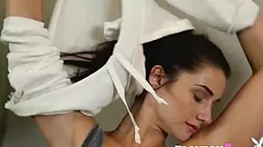 look at that petite brunette teen stripping her small tits?