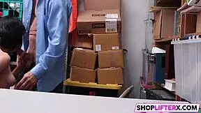 sexy cutie penelope gets her tight pussy punished with a monster cock for stealing from the shop