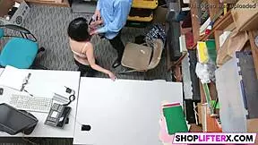 sexy cutie penelope gets her tight pussy punished with a monster cock for stealing from the shop