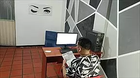 fucked maid in office.