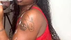 Stepbrother gets his big black cock sucked by evil eater Keisha Minaj in a cumshot