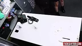 Horny Officer Rips Clothes Off Petite Blonde Teen At Office.