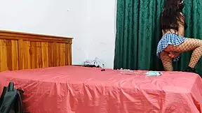 busty housewife masturbates in student uniform fantasizing about young slut sex 😍