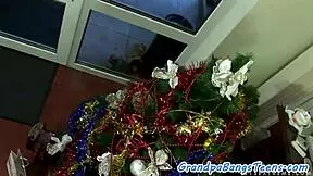 petite teen chats with old man about family stuff