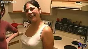 Girlfriends tag team big black cock