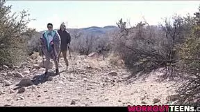 hiking turns spicy when she flashes her tits and ass for motivation