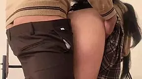 students got left alone in the mexican classroom during afternoon shift, and he fucked her in cowgirl position