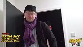 Fake Hostel - Sexy Natural Babe Takes On Two Big Cocks