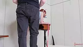 sub teen rims her master's ass in bondage session