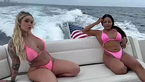 Kali roses and brandyslicious receive rough double blowjob and fucking from teddy tarantino on a yacht