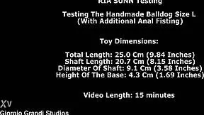 I, Ria Sunn, am testin the handmade balldog size l with additonal anal fistin on my big tits blonde bod