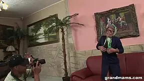 Man, this old granny's still got it, gettin' fucked hardcore with them nice boobs