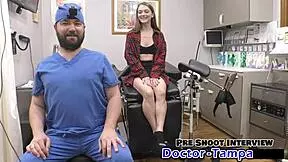 Dr. Tampa says, 'Mira, let's start your first gyno exam with gloves'