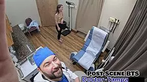 Dr. Tampa says, 'Mira, let's start your first gyno exam with gloves'