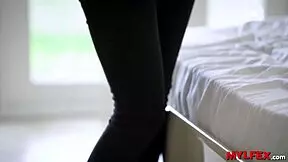 hot wife milf gets permission to have fun with young colleagues in lingerie