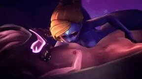 Huntress virgin's ass gets fucked in double penetration with dildo and toys during lesbian sex as apology