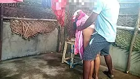 Indian saree aunty fucks young boy in bathroom workout, fingering close up?