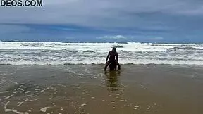 Nudist Beach Fun Turns Into Cum Bath Surprise