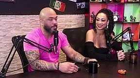 naughty black girl gives blowjob to big black cock and measures it